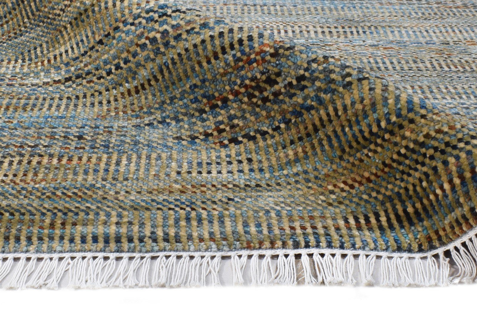 Hand Knotted Brown Wool Rug 8' X 10' Modern Agra Grass Trellis Large Carpet   7865146278037
