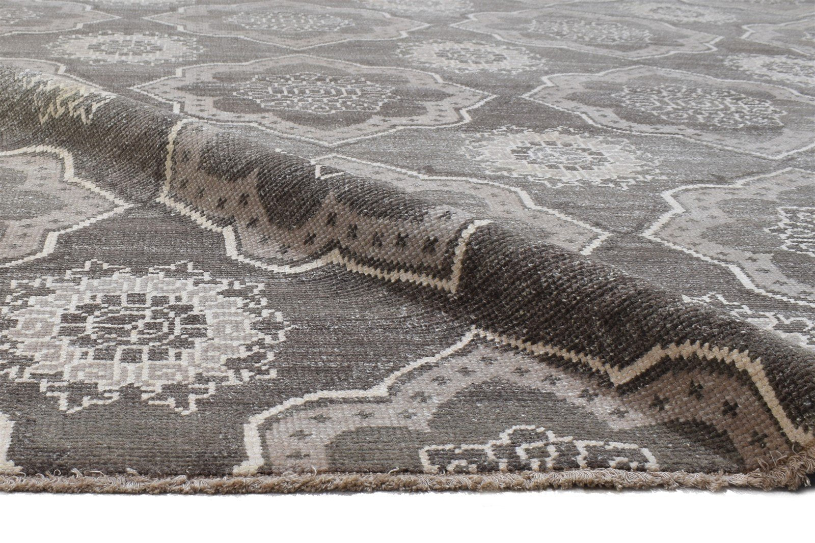 Hand Knotted Brown Wool Rug 8' X 10' Modern Moroccan Trellis Large Carpet   7864170414229