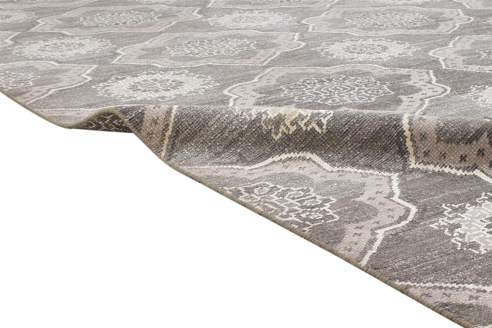 Hand Knotted Brown Wool Rug 8' X 10' Modern Moroccan Trellis Large Carpet   7864170414229