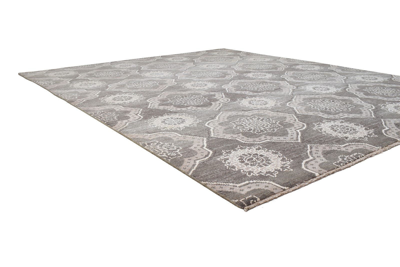 Hand Knotted Brown Wool Rug 8' X 10' Modern Moroccan Trellis Large Carpet   7864170414229