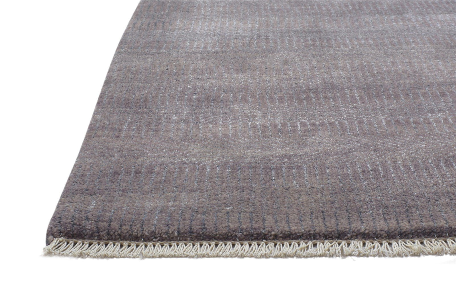 Hand Knotted Brown Wool / Silk Rug 2X3 Modern Scandinavian Grass Trellis Small   7864197709973