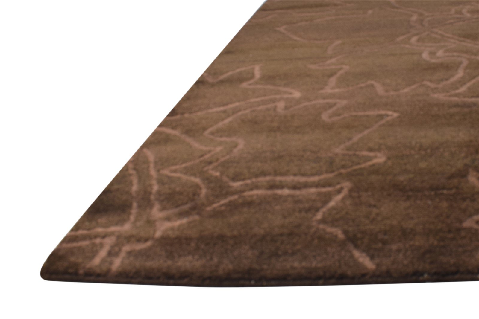 Hand Knotted Brown Wool / Silk Rug 6X8 Modern French Floral Room Size Carpet   7865095192725