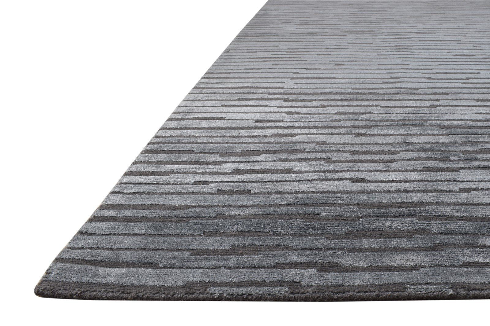 Hand Knotted Brown Wool / Silk Rug 8X10 Modern American Abstract Large Carpet   7865149522069