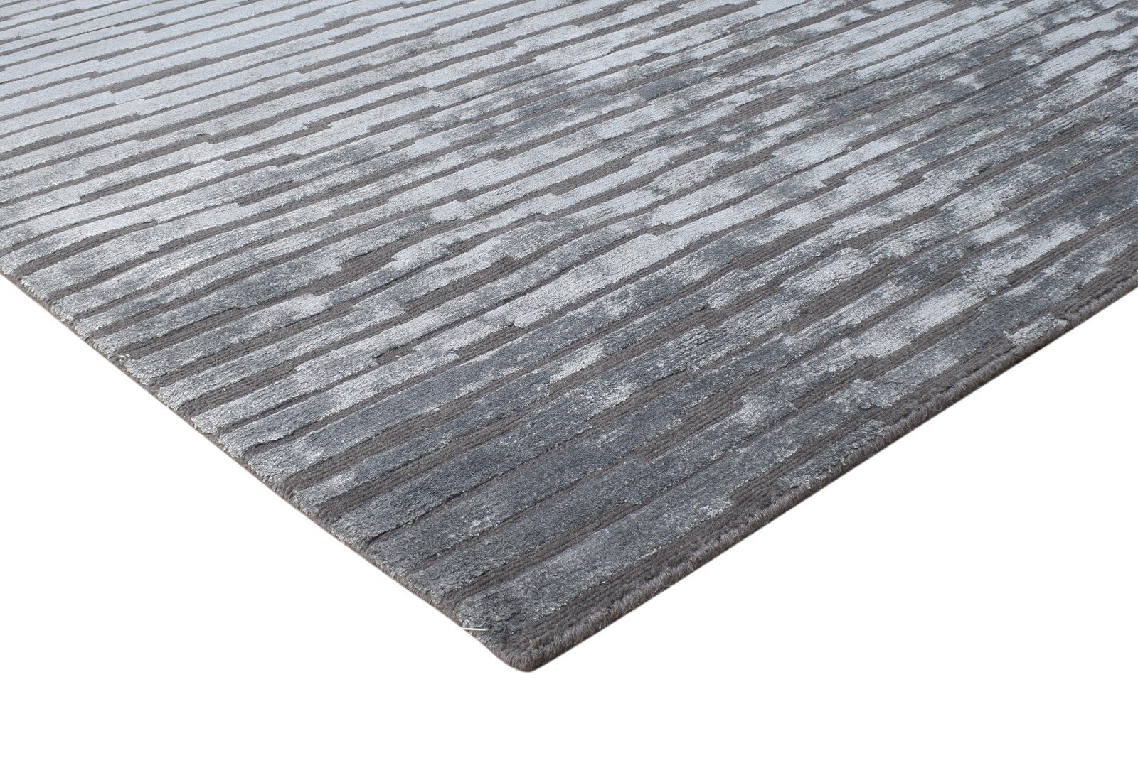 Hand Knotted Brown Wool / Silk Rug 8X10 Modern American Abstract Large Carpet   7865149522069