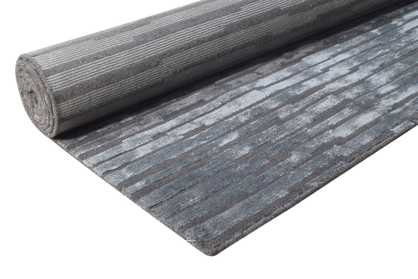 Hand Knotted Brown Wool / Silk Rug 8X10 Modern American Abstract Large Carpet   7865149522069