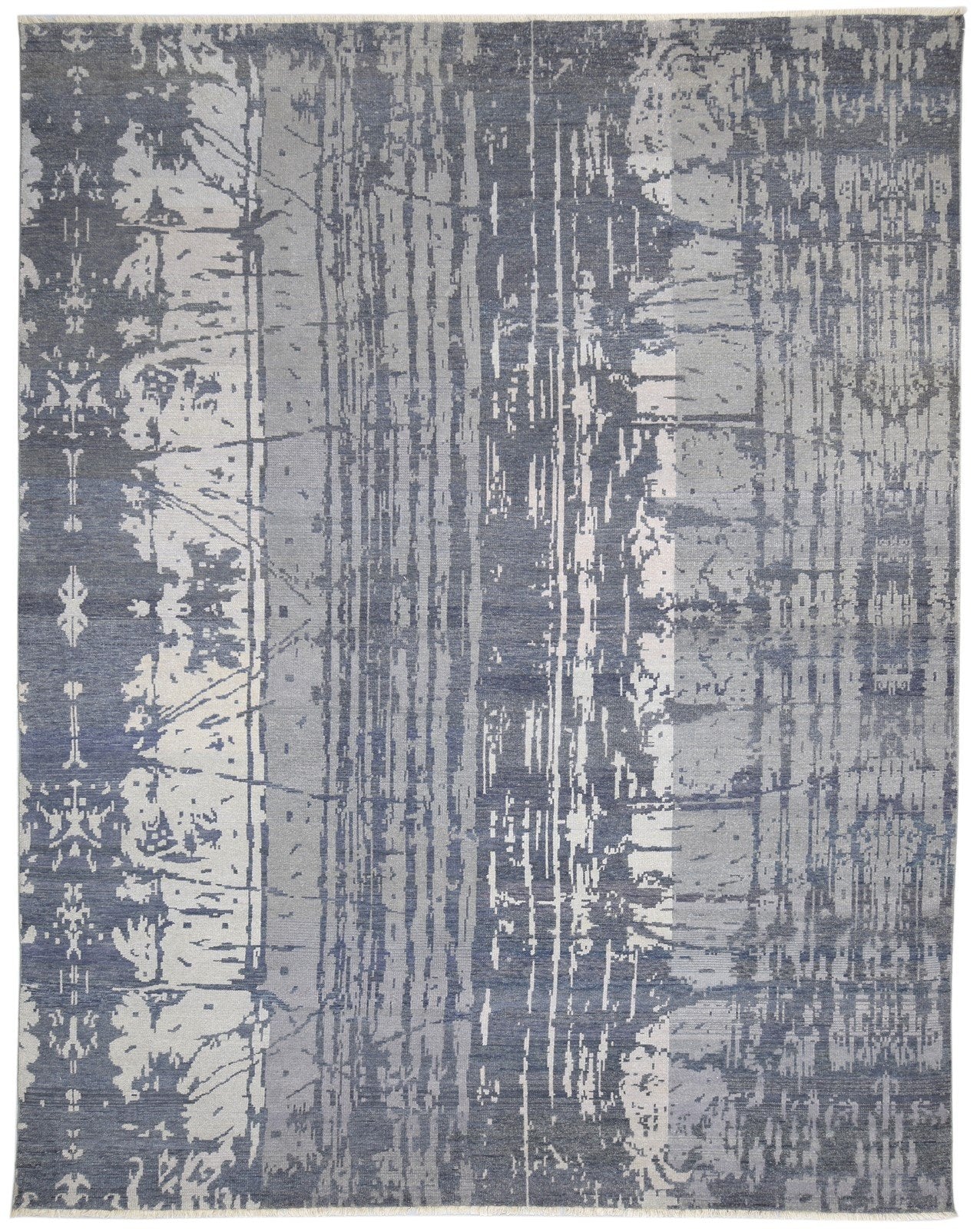Hand Knotted Charcoal Wool Rug 10X12 Modern Scandinavian Abstract Extra Large   7864104747157