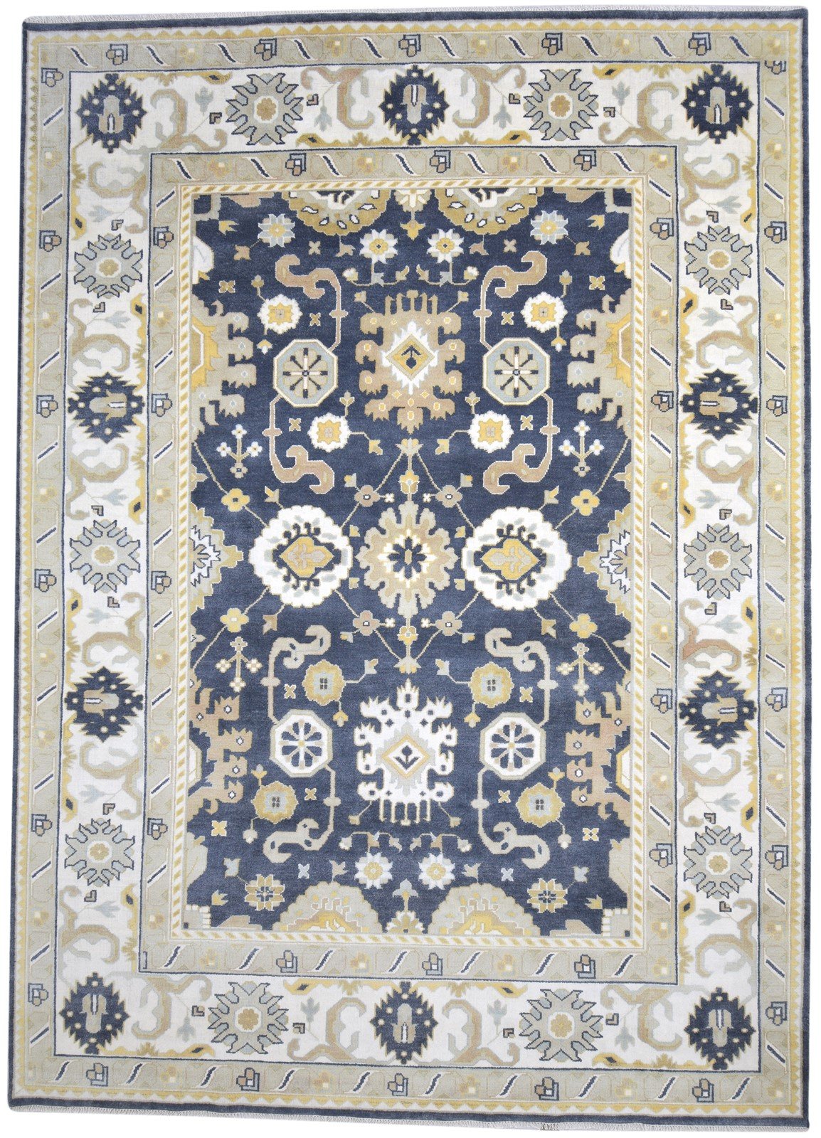 Hand Knotted Charcoal Wool Rug 10X14 Persien Oushak Oriental Extra Large Carpet   7864327307413