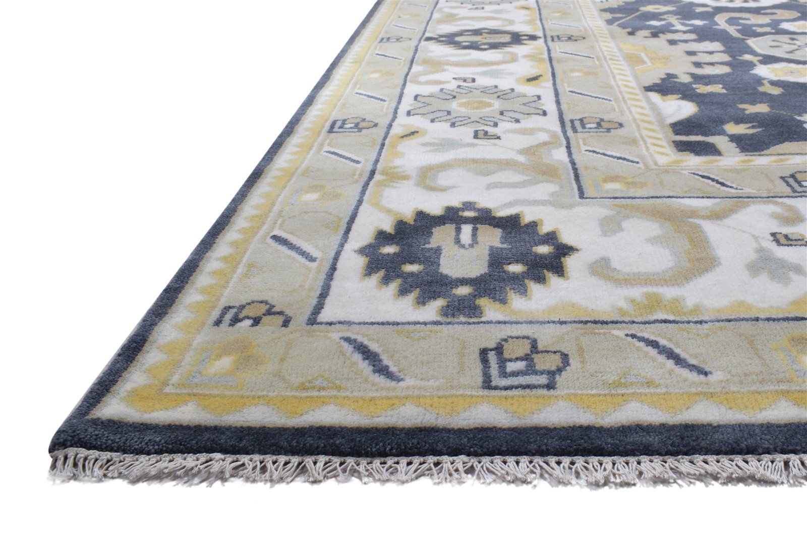 Hand Knotted Charcoal Wool Rug 10X14 Persien Oushak Oriental Extra Large Carpet   7864327307413