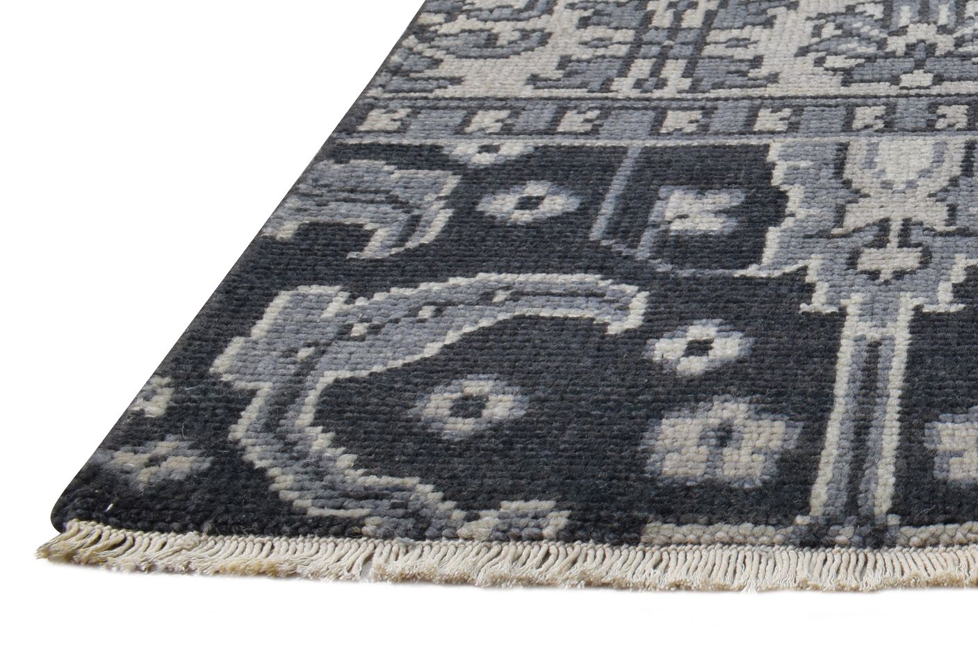 Hand Knotted Charcoal Wool Rug 2' X 2' Persian Oushak Oriental Small Carpet   7865151848597
