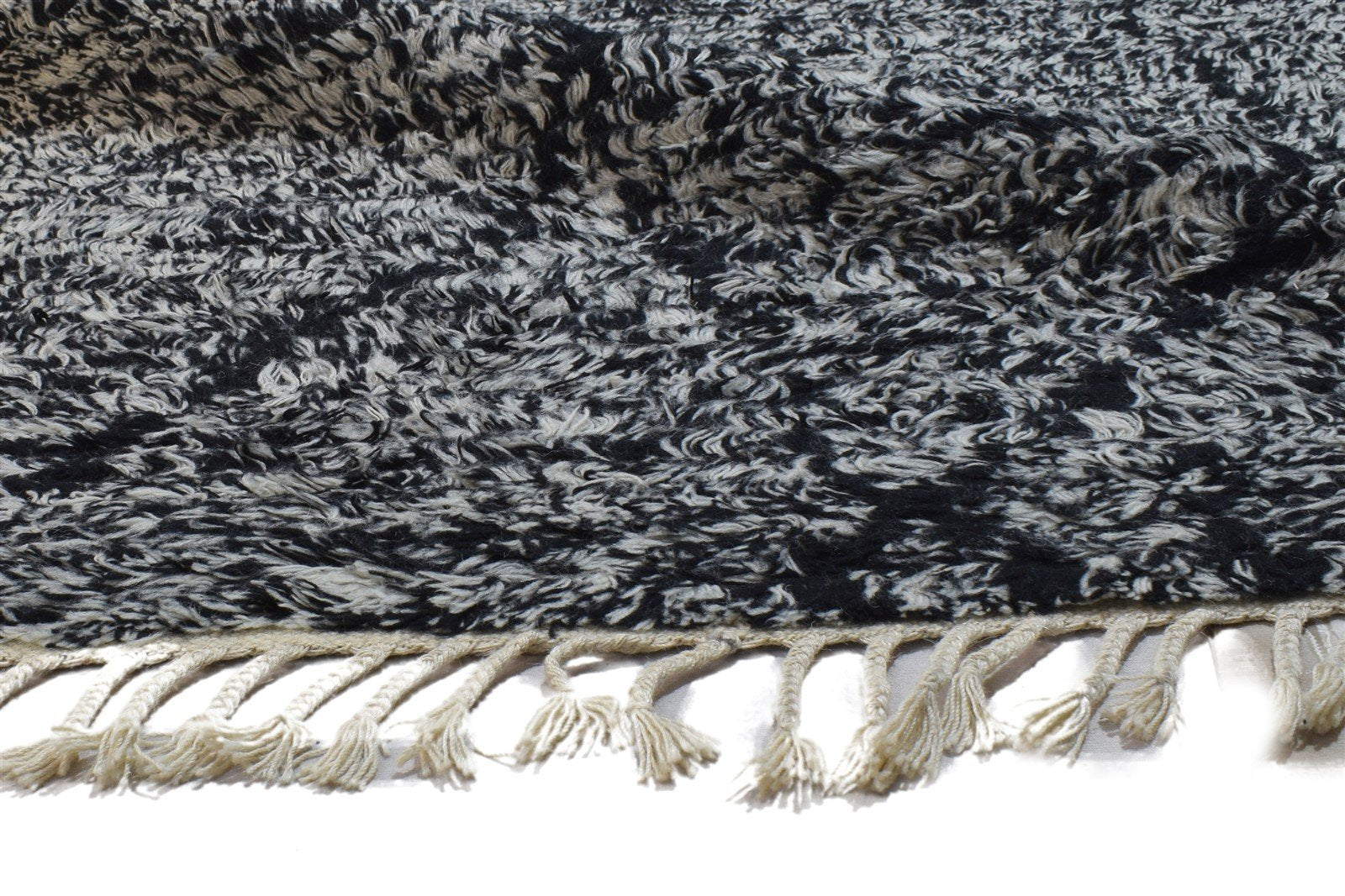 Hand Knotted Charcoal Wool Rug 5' X 8' Modern Moroccan Abstract Room Size Carpet   7864313249941