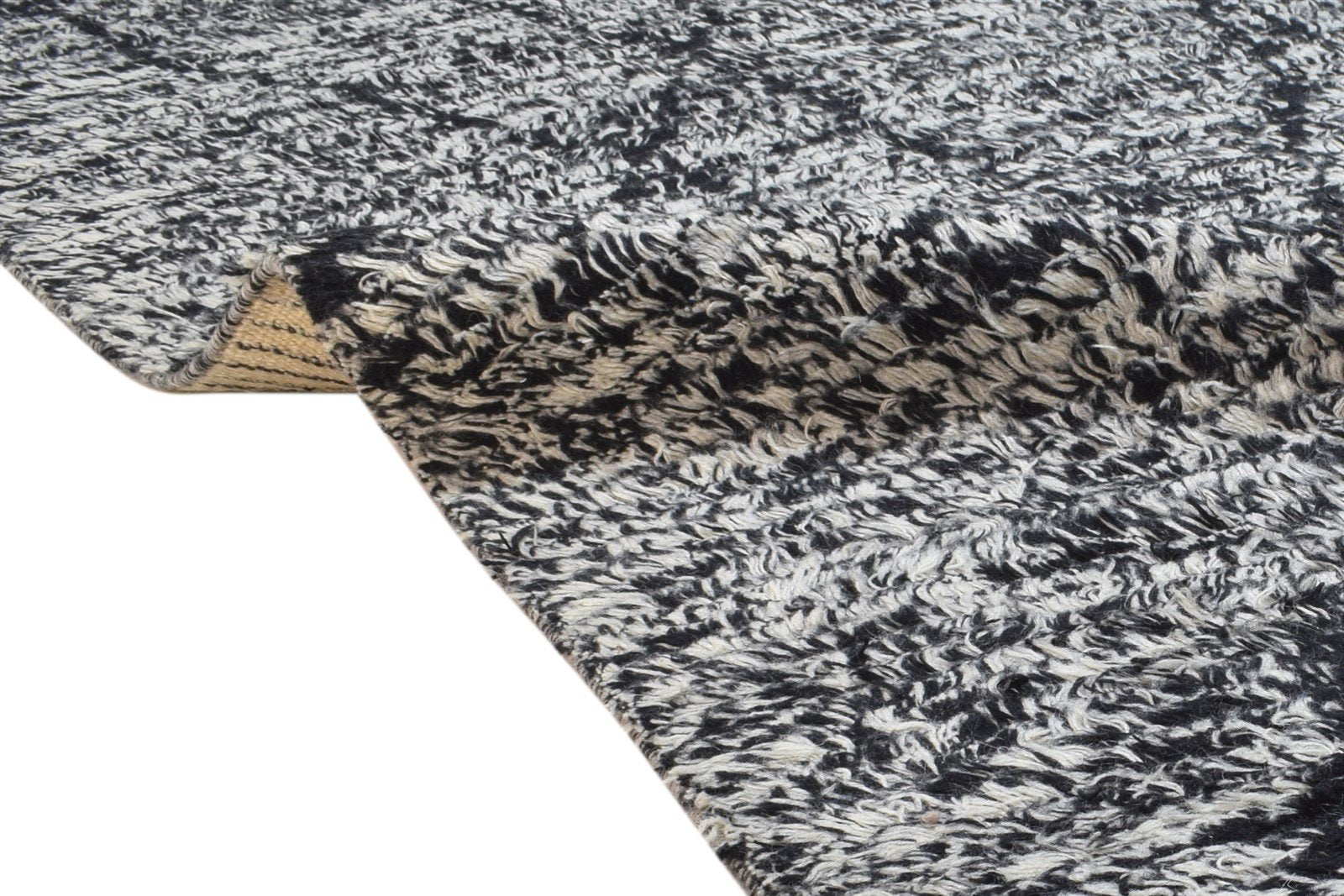 Hand Knotted Charcoal Wool Rug 5' X 8' Modern Moroccan Abstract Room Size Carpet   7864313249941