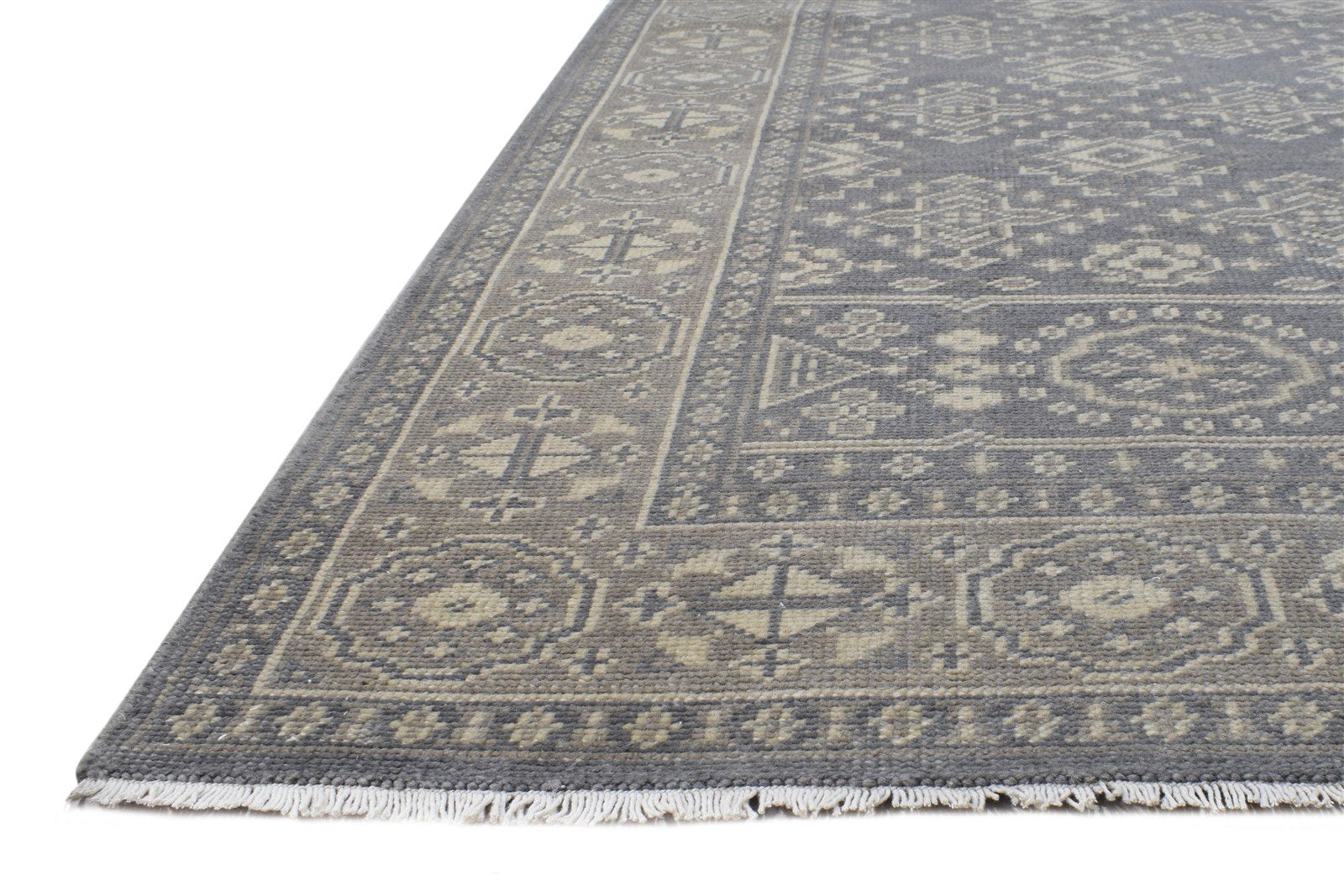 Hand Knotted Charcoal Wool Rug 5' X 9' Persian Bokhara Oriental Room Size Carpet   7865124290709