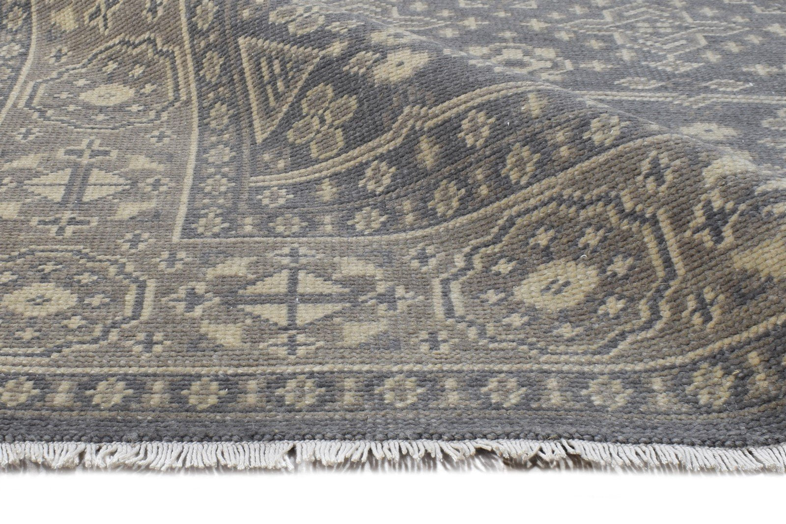 Hand Knotted Charcoal Wool Rug 5' X 9' Persian Bokhara Oriental Room Size Carpet   7865124290709