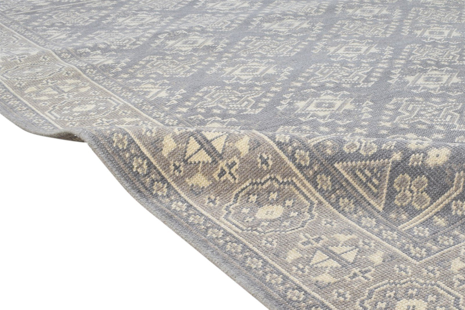 Hand Knotted Charcoal Wool Rug 5' X 9' Persian Bokhara Oriental Room Size Carpet   7865124290709