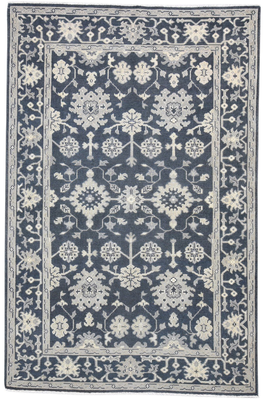 Hand Knotted Charcoal Wool Rug 6' X 9' Persian Oushak Oriental Room Size Carpet   7864103895189