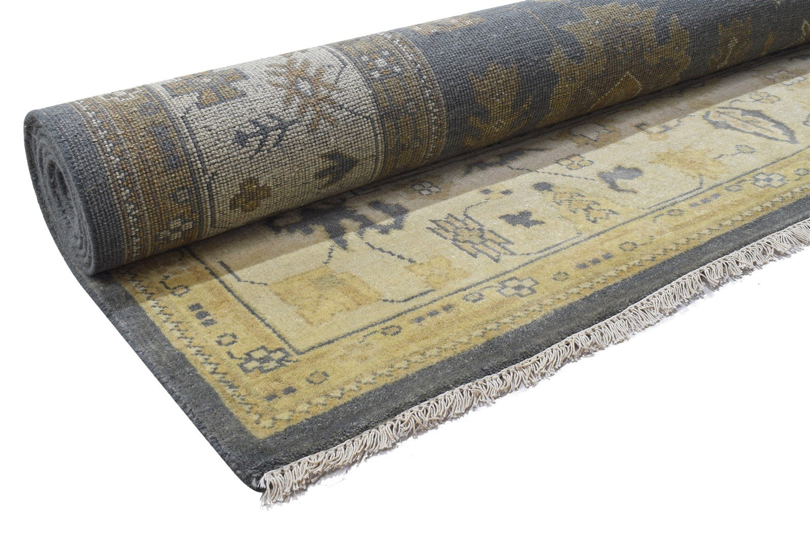 Hand Knotted Charcoal Wool Rug 9X12 Persian Oushak Oriental Extra Large Carpet   7864186175637