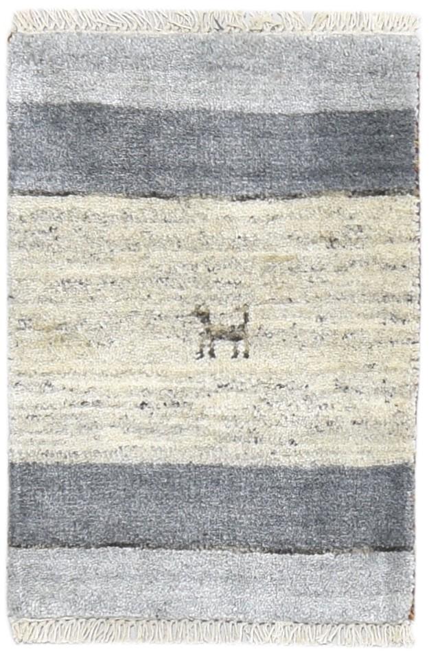 Hand Knotted Cream Wool Rug 1' X 2' Persian Gabbeh Southwestern Small Carpet   7864825708693