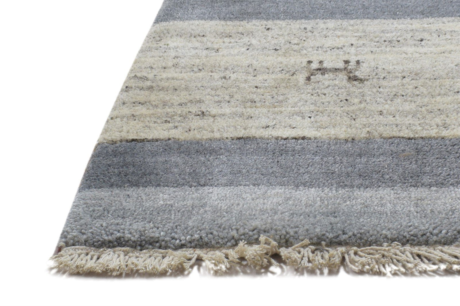 Hand Knotted Cream Wool Rug 1' X 2' Persian Gabbeh Southwestern Small Carpet   7864825708693