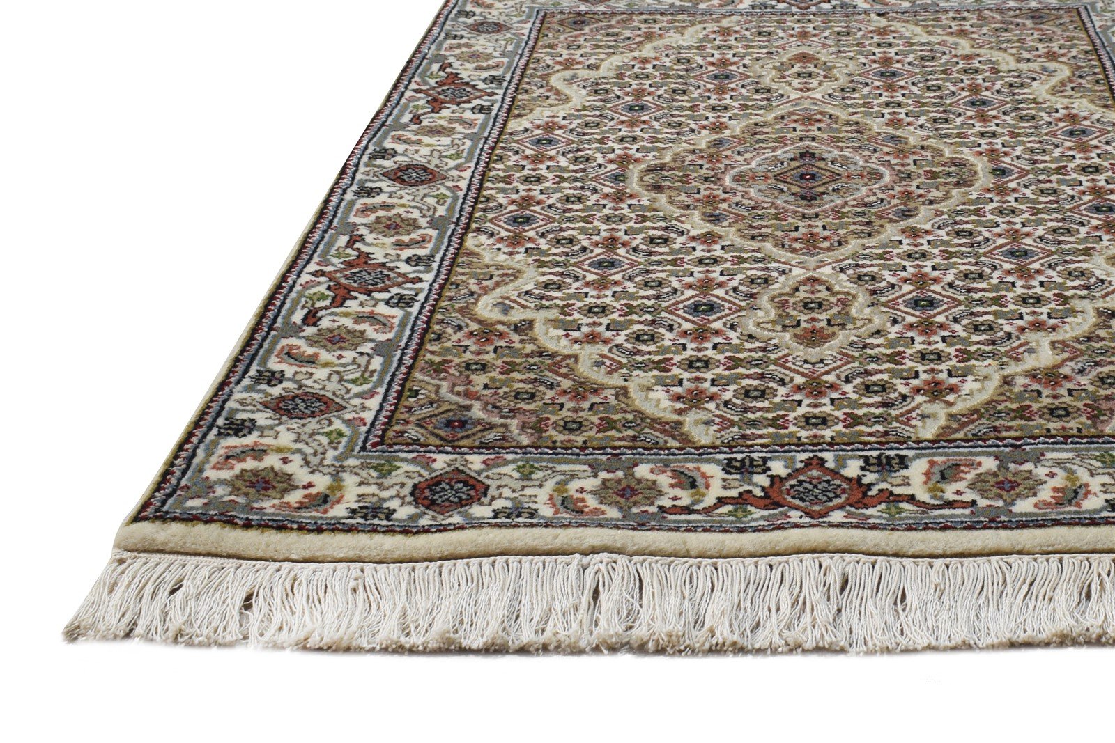 Hand Knotted Cream Wool Rug 2' X 3' Persian Tabriz Oriental Small Carpet   7864674549909