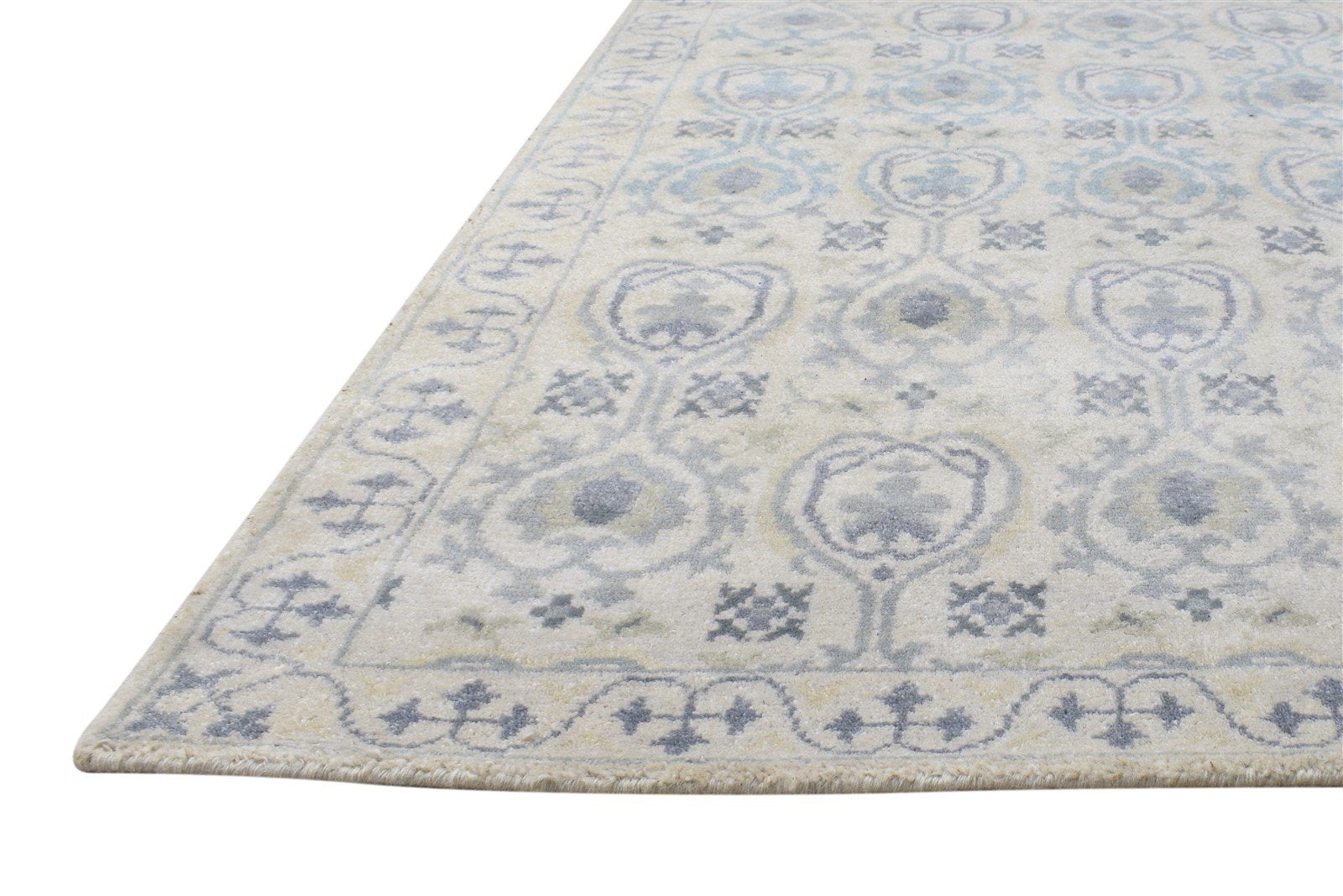 Hand Knotted Cream Wool Rug 4' X 6' Persian Kashan Oriental Room Size Carpet   7865115312277