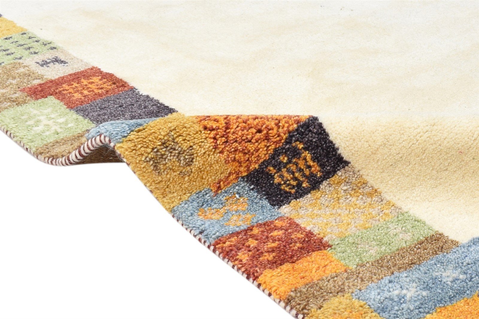 Hand Knotted Cream Wool Rug 4X6 Modern Scandinavian Bordered Room Size Carpet   7865071599765