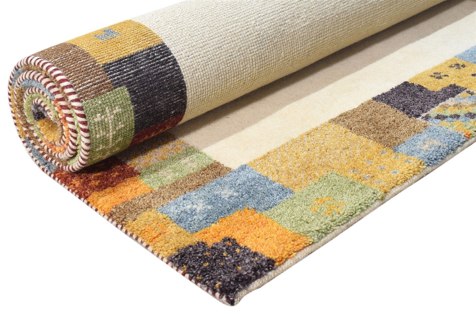 Hand Knotted Cream Wool Rug 4X6 Modern Scandinavian Bordered Room Size Carpet   7865071599765