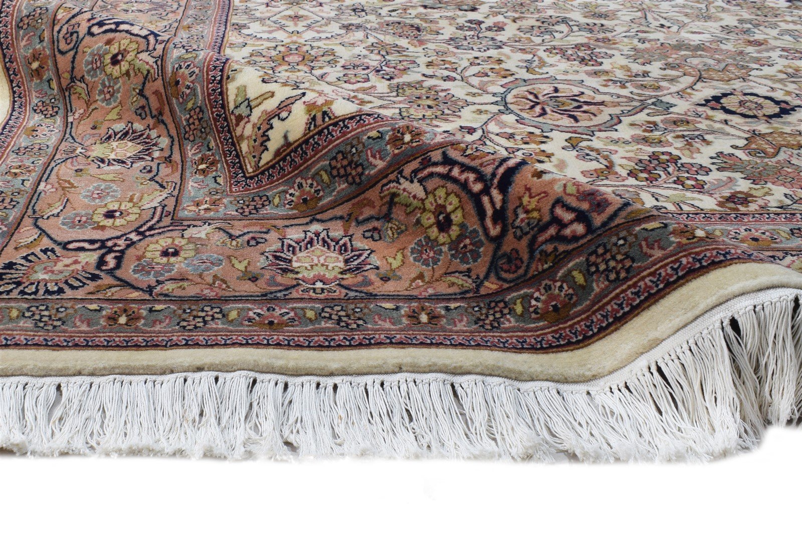 Hand Knotted Cream Wool Rug 7' X 10' Persian Kashan Oriental Large Carpet   7864641126549