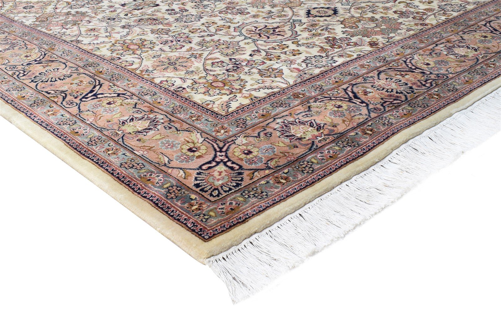 Hand Knotted Cream Wool Rug 7' X 10' Persian Kashan Oriental Large Carpet   7864641126549