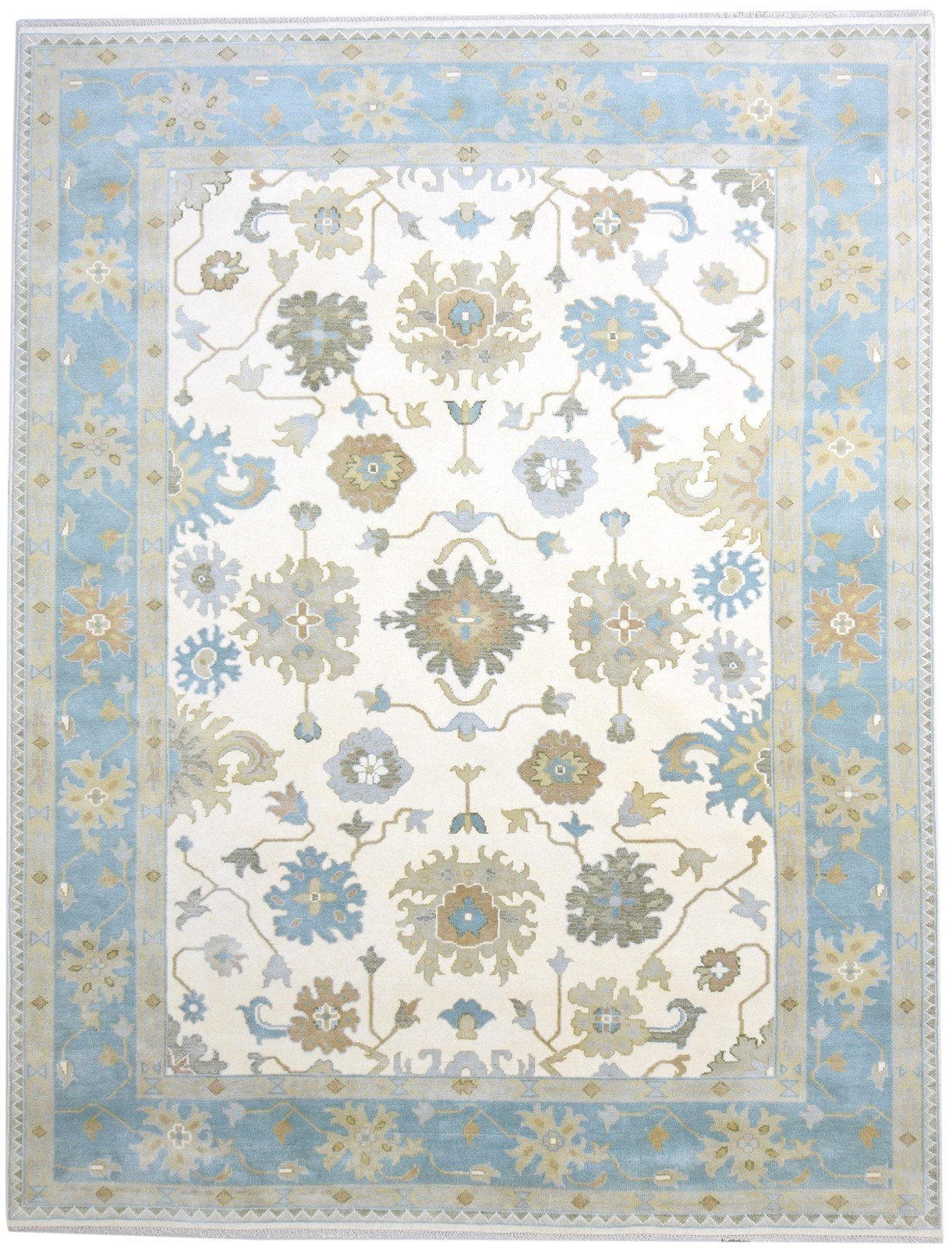 Hand Knotted Cream Wool Rug 9' X 12' Persian Oushak Oriental Extra Large Carpet   7864326193301