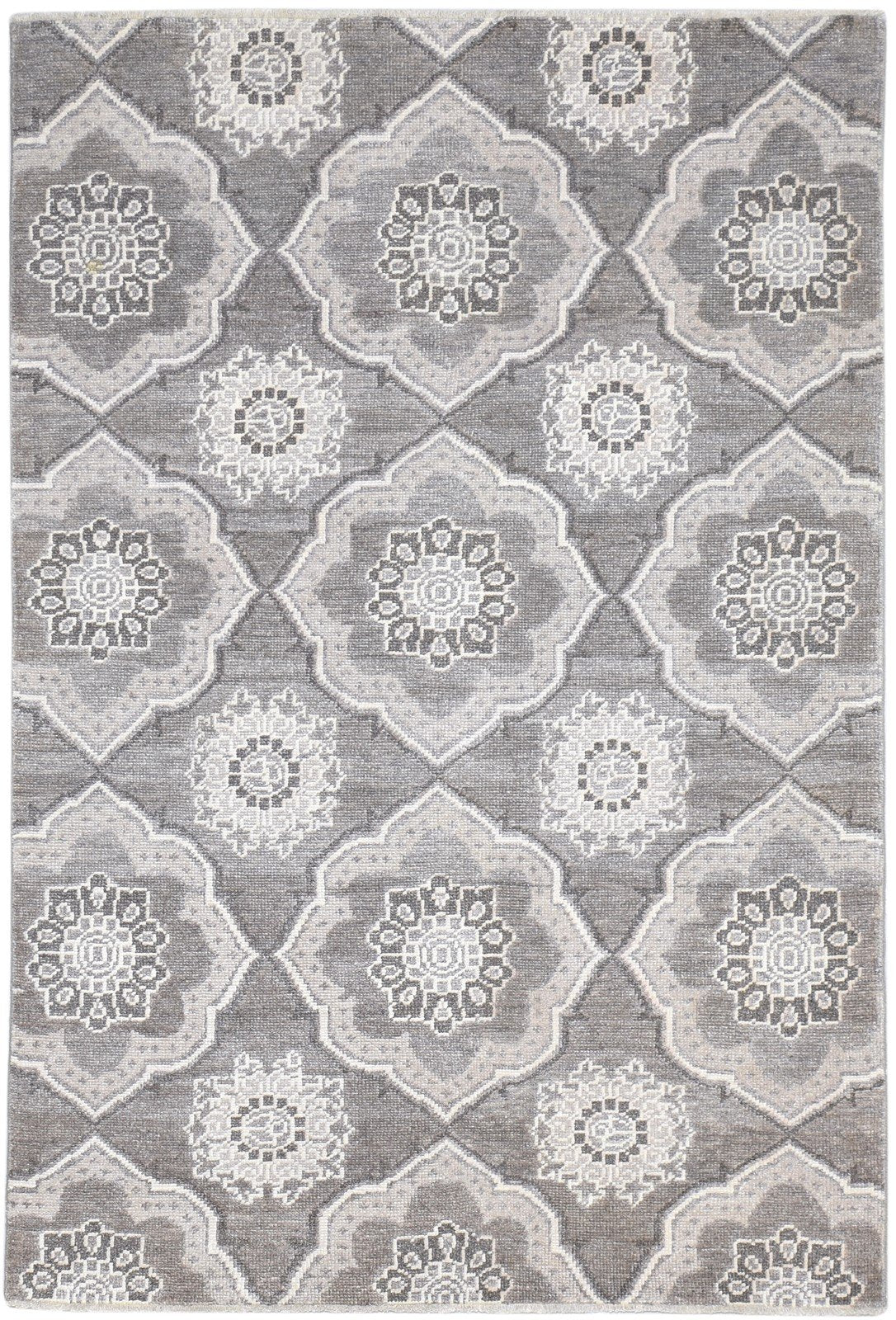 Hand Knotted Dark Grey Silk Rug 5' X 7' Modern Moroccan Tribal Room Size Carpet   7864803590293