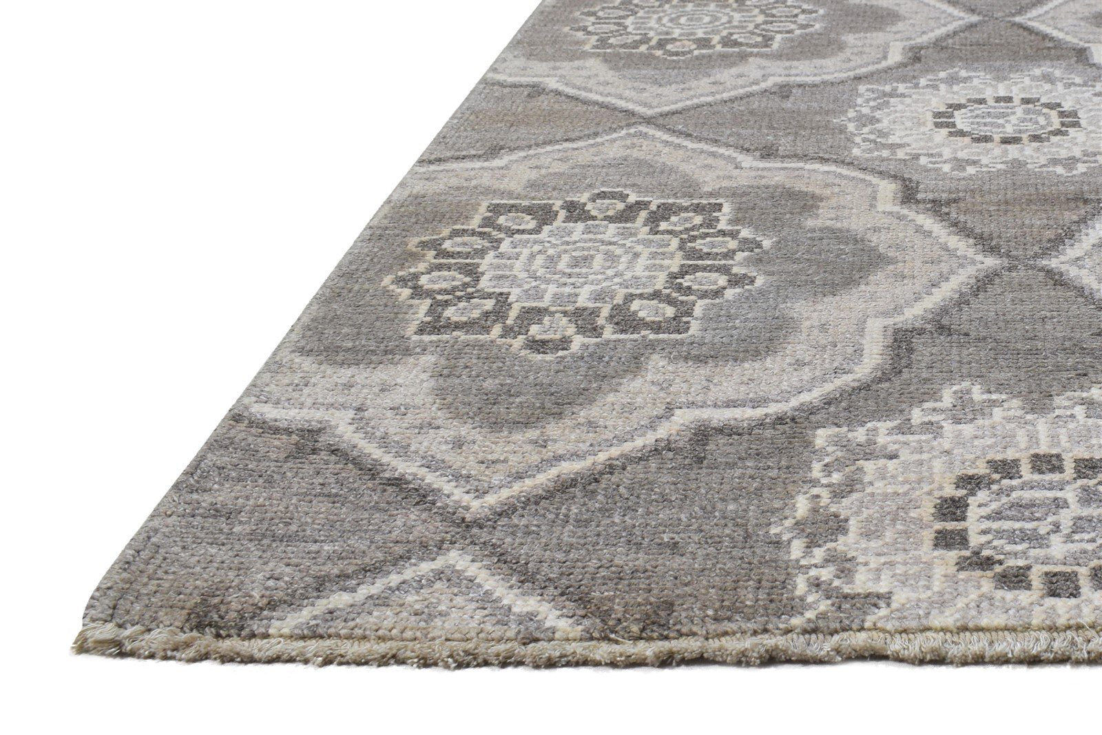 Hand Knotted Dark Grey Silk Rug 5' X 7' Modern Moroccan Tribal Room Size Carpet   7864803590293