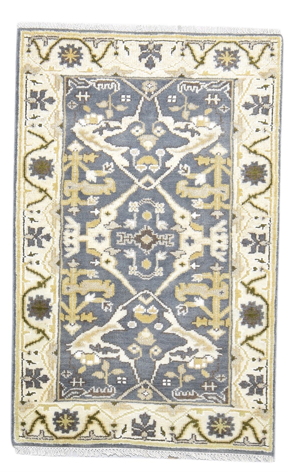 Hand Knotted Dark Grey Wool Rug 3' X 5' Persien Oushak Oriental Room Size Carpet   7864328159381