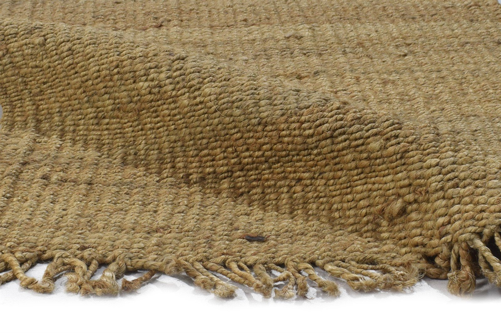 Hand Knotted Gold Hemp Rug 2' X 3' Modern Scandinavian Solid Small Carpet   7864502026389