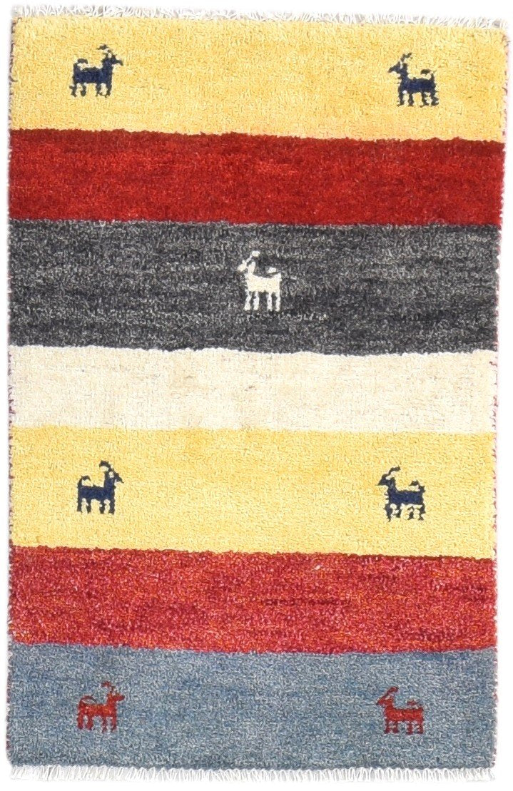Hand Knotted Gold Wool Rug 2' X 3' Southwestern American Tribal Small Carpet   7865061933205