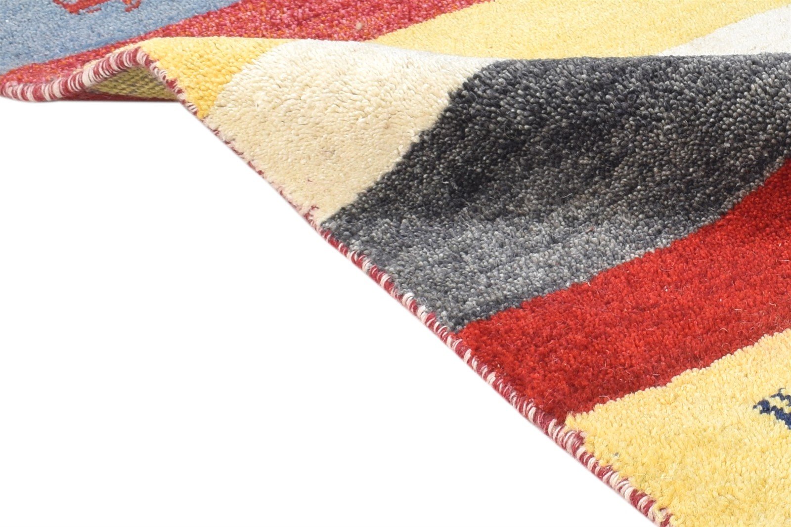 Hand Knotted Gold Wool Rug 2' X 3' Southwestern American Tribal Small Carpet   7865061933205