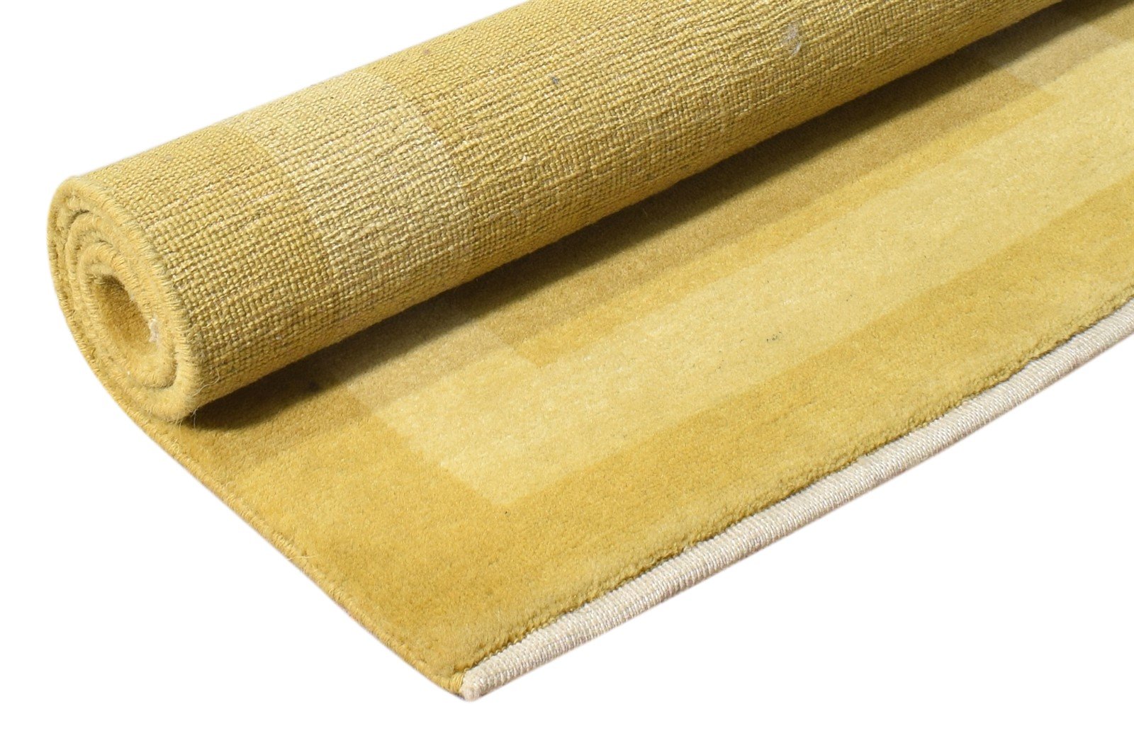 Hand Knotted Gold Wool Rug 2' X 3' Tribal Gabbeh Modern Small Carpet   7865126453397
