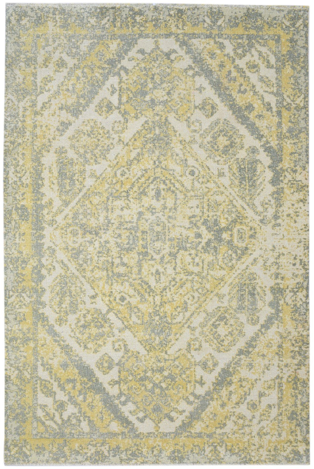 Hand Knotted Gold Wool Rug 6X9 Persian Heriz-Indian Distressed Room Size Carpet   7864082137237