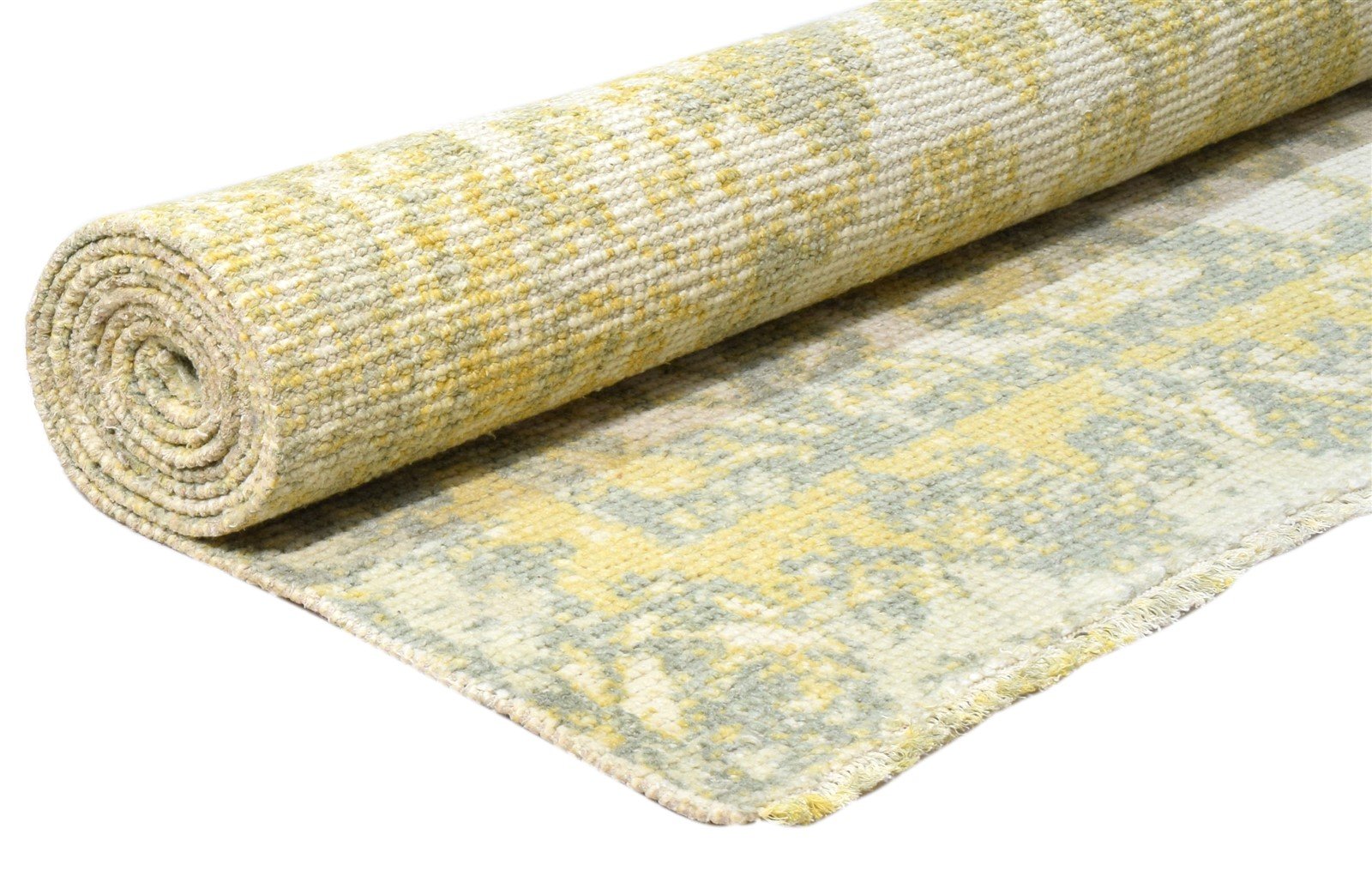 Hand Knotted Gold Wool Rug 6X9 Persian Heriz-Indian Distressed Room Size Carpet   7864082137237