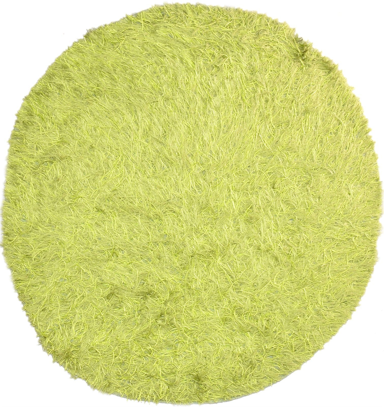 Hand Knotted Green Polyester Rug 5' X 6' Shag Indian Modern Room Size Carpet   7865129173141