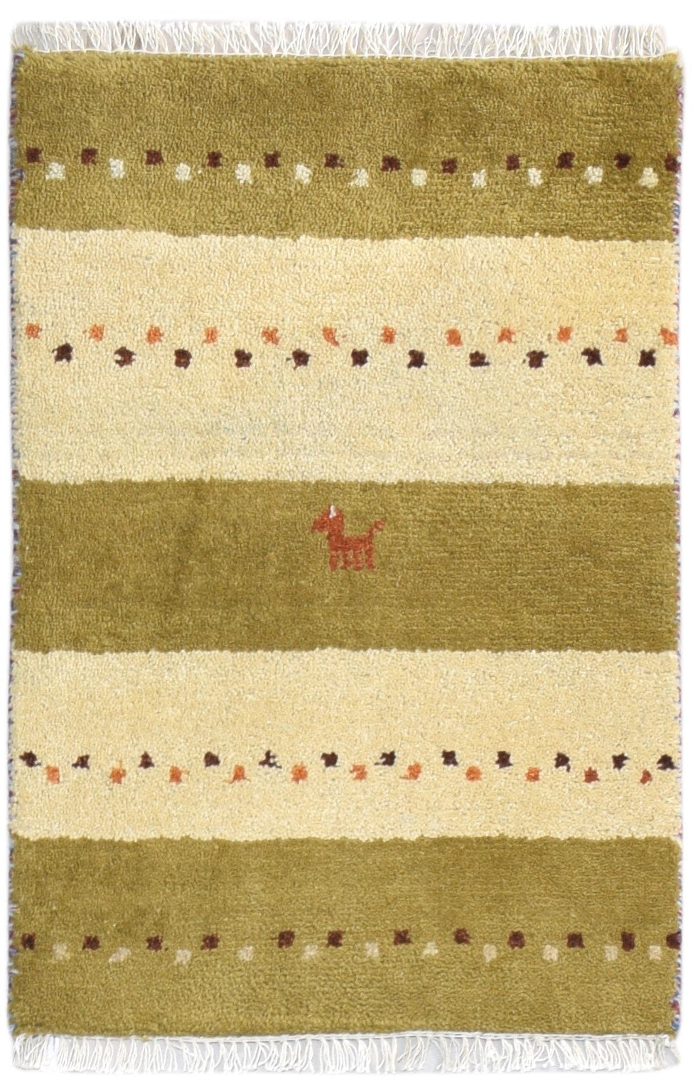 Hand Knotted Green Wool Rug 2' X 3' Tribal Gabbeh Southwestern Small Carpet   7864502550677