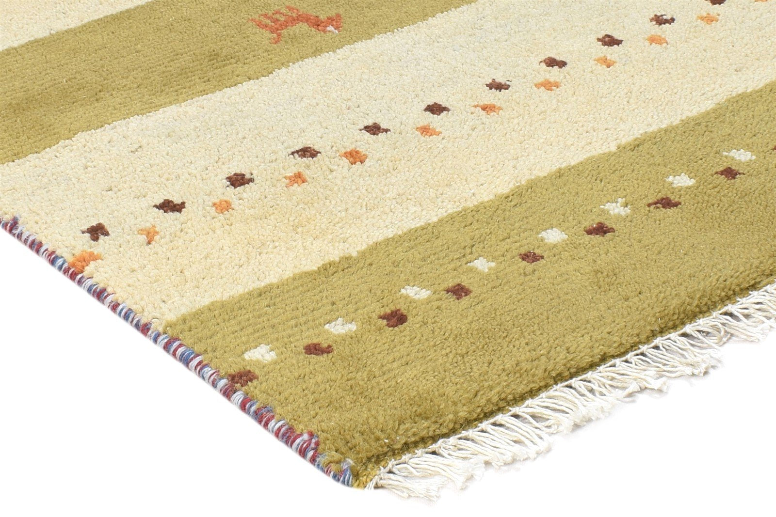 Hand Knotted Green Wool Rug 2' X 3' Tribal Gabbeh Southwestern Small Carpet   7864502550677