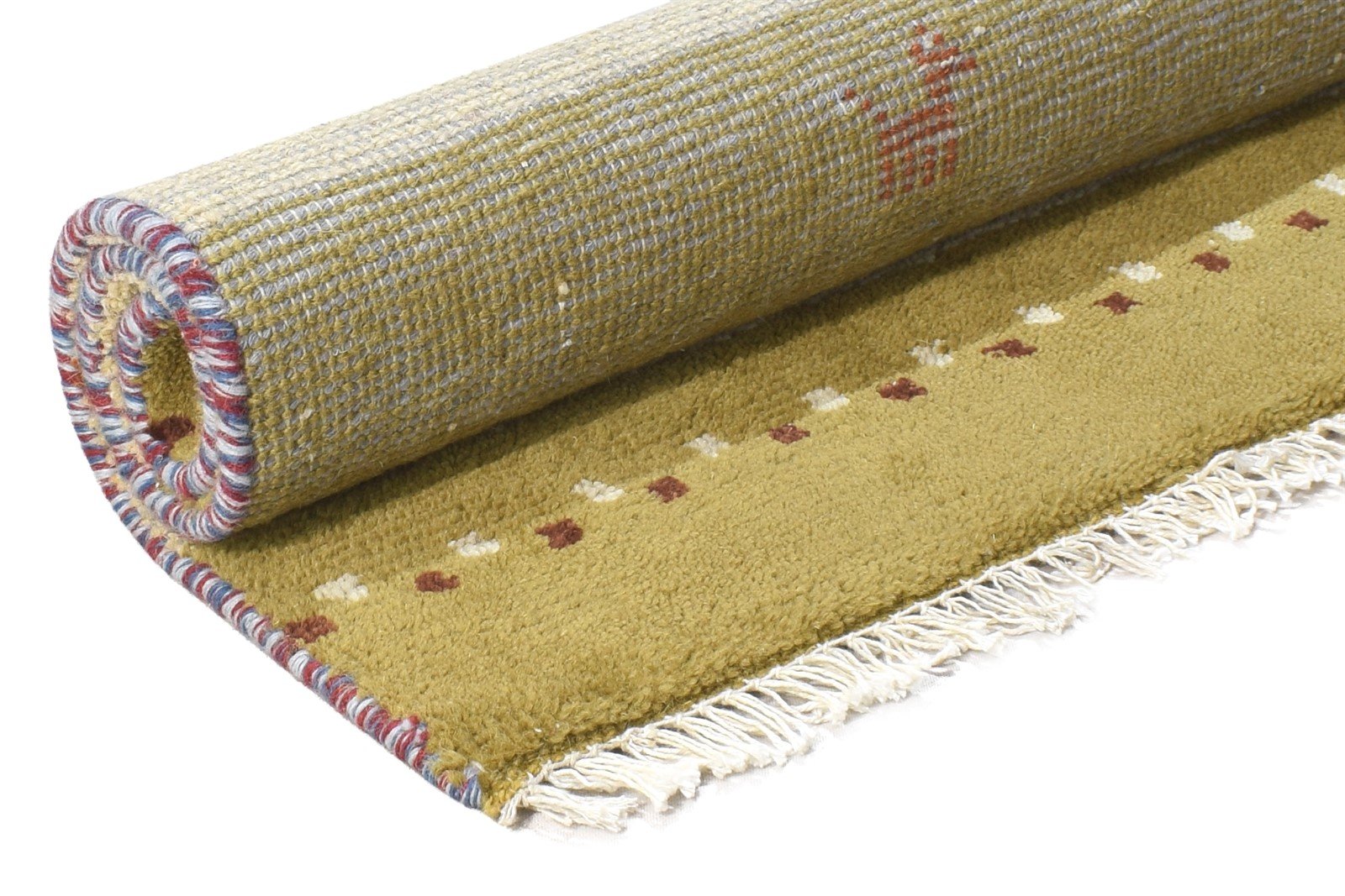 Hand Knotted Green Wool Rug 2' X 3' Tribal Gabbeh Southwestern Small Carpet   7864502550677