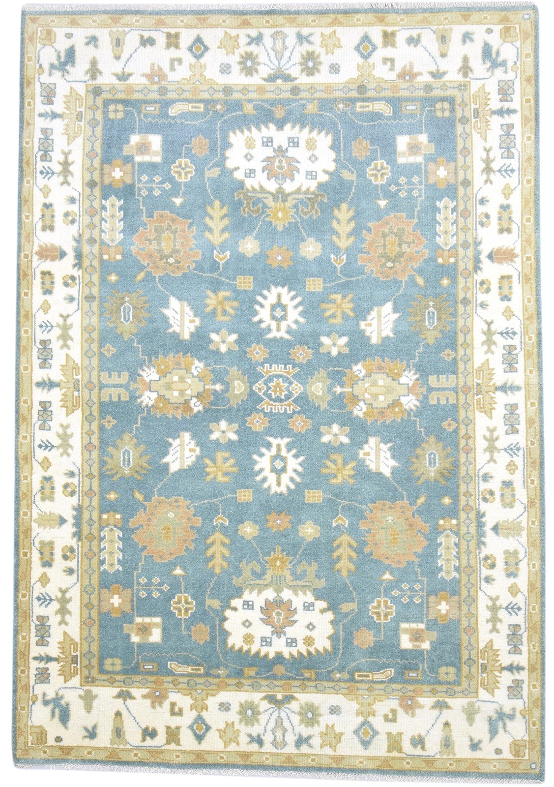 Hand Knotted Green Wool Rug 6' X 9' Persien Oushak Oriental Large Carpet   7864322719893