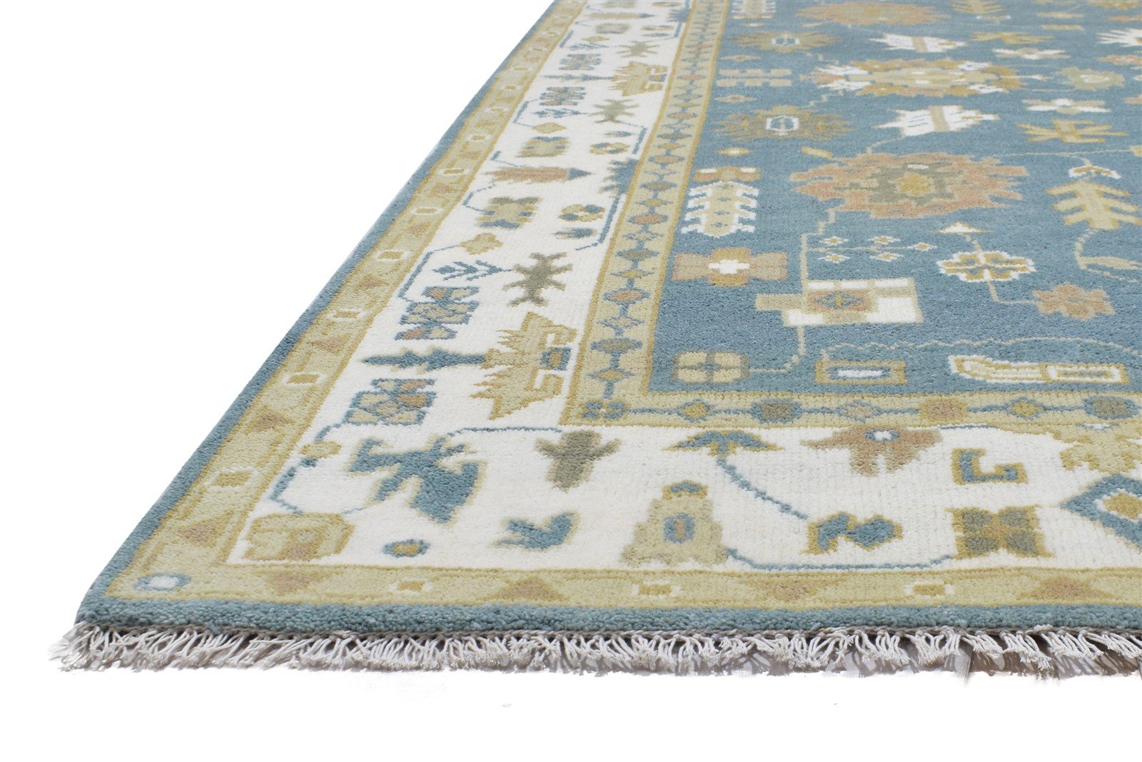 Hand Knotted Green Wool Rug 6' X 9' Persien Oushak Oriental Large Carpet   7864322719893