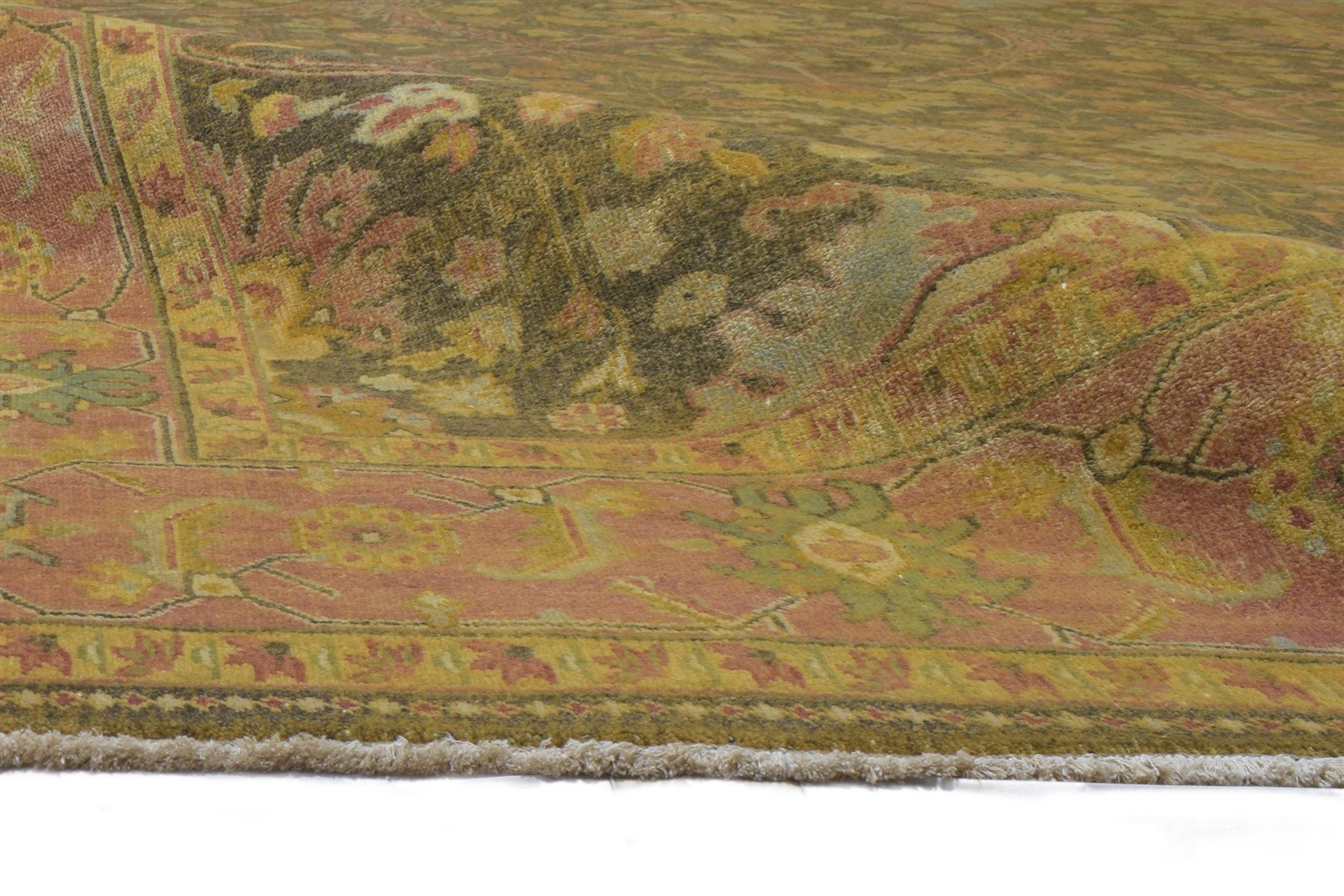 Hand Knotted Green Wool Rug 8' X 10' Persian Mughal Oriental Large Carpet   7864219271317