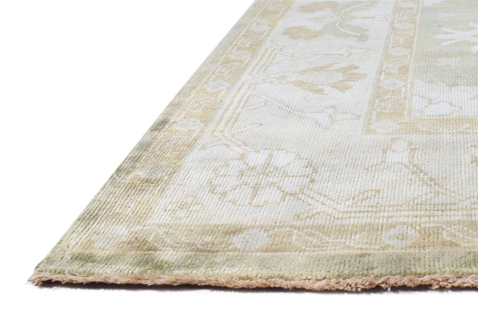 Hand Knotted Green Wool Rug 8' X 10' Persian Oushak Oriental Large Carpet   7865009635477