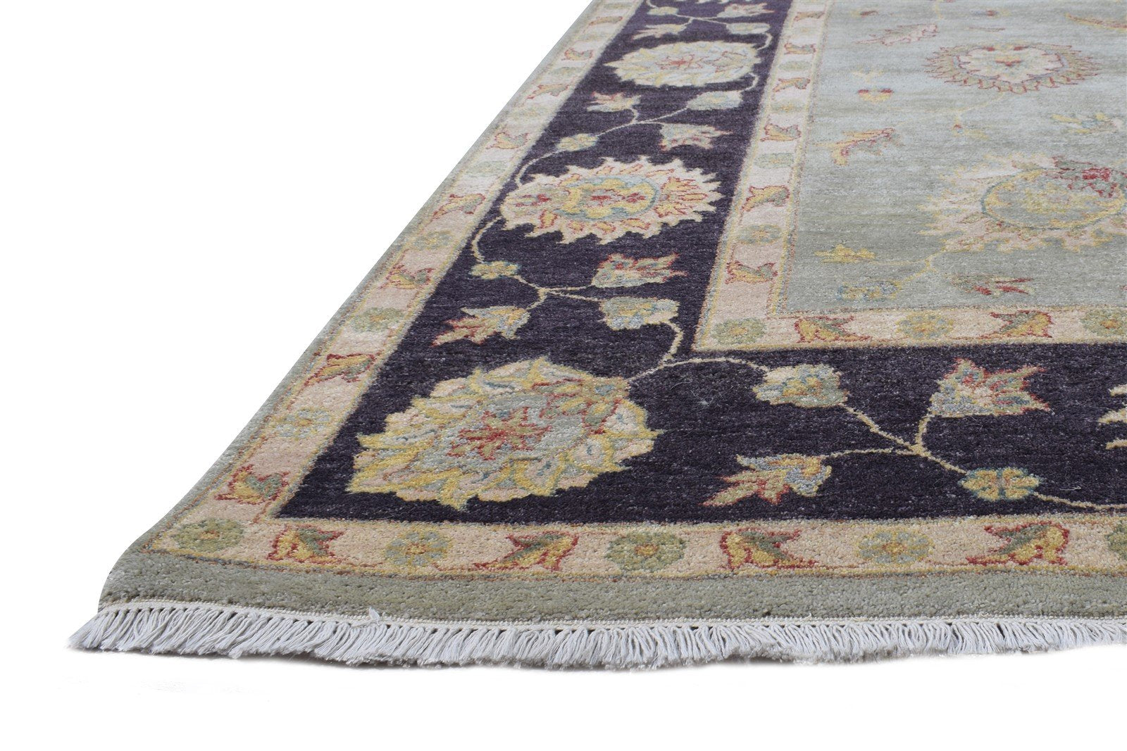 Hand Knotted Green Wool Rug 8' X 10' Persian Oushak Oriental Large Carpet   7864607178901