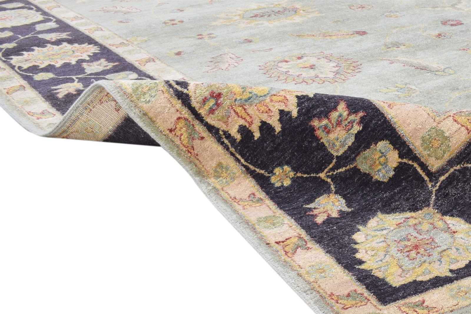 Sibylla Hand Knotted Green Wool Rug 8' X 10' Persian Oushak Oriental   7864607178901