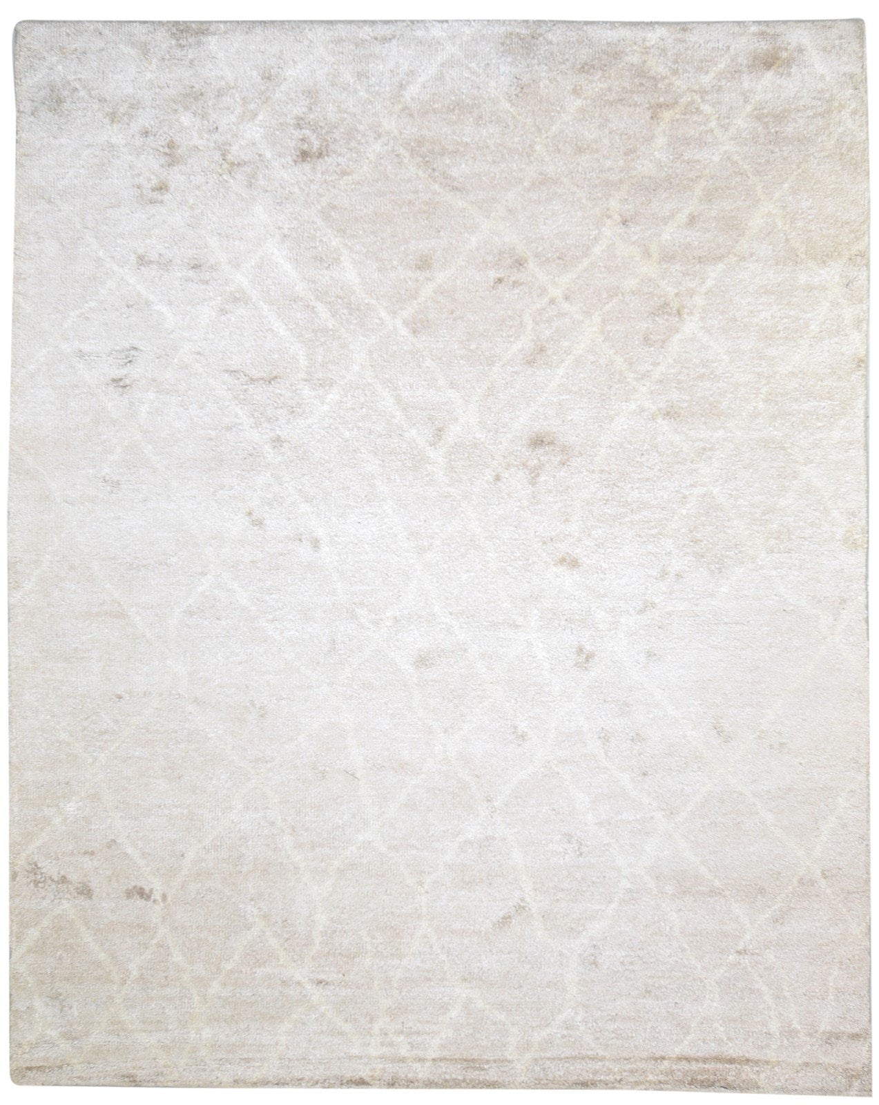 Hand Knotted Grey Rayon From Bamboo Rug 8X10 Modern Moroccan Abstract Large   7864789401749