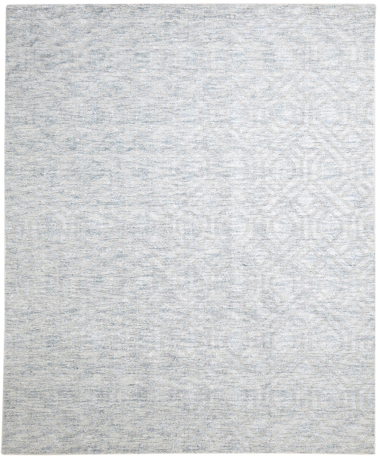 Hand Knotted Grey Rayon From Bamboo Rug 8X10 Modern Scandinavian Trellis Large   7864493965461